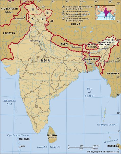 states between arunachal pradesh and gujarat